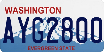 WA license plate AYG2800