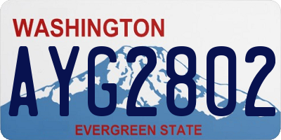WA license plate AYG2802