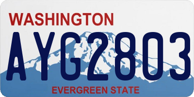 WA license plate AYG2803