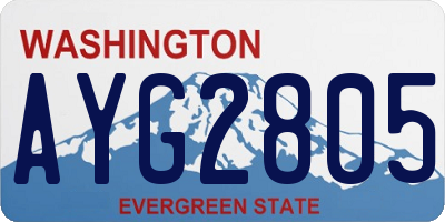 WA license plate AYG2805