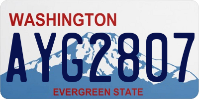WA license plate AYG2807