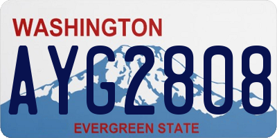 WA license plate AYG2808