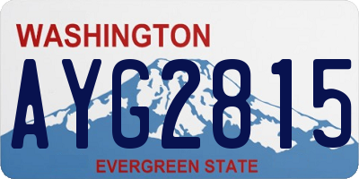 WA license plate AYG2815