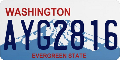 WA license plate AYG2816