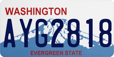 WA license plate AYG2818