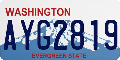 WA license plate AYG2819