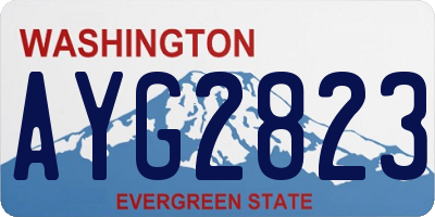 WA license plate AYG2823