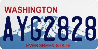 WA license plate AYG2828