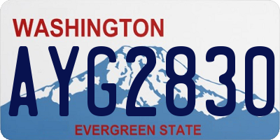 WA license plate AYG2830