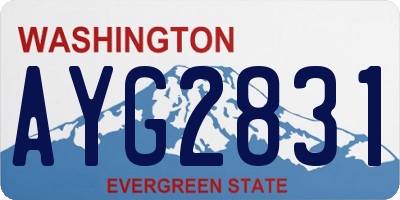 WA license plate AYG2831
