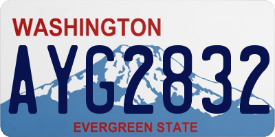 WA license plate AYG2832