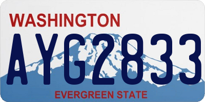 WA license plate AYG2833