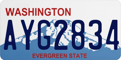 WA license plate AYG2834