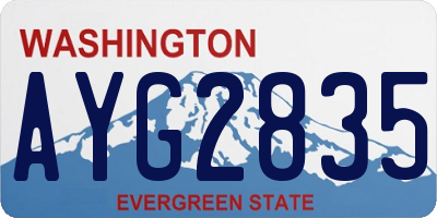 WA license plate AYG2835