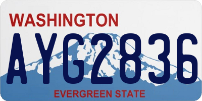 WA license plate AYG2836
