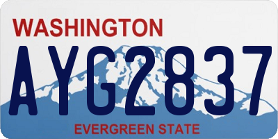 WA license plate AYG2837