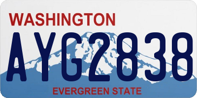 WA license plate AYG2838