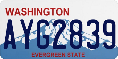 WA license plate AYG2839