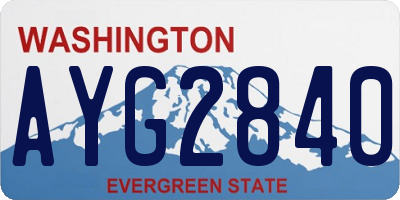 WA license plate AYG2840