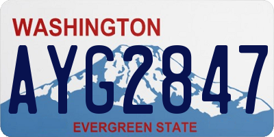 WA license plate AYG2847