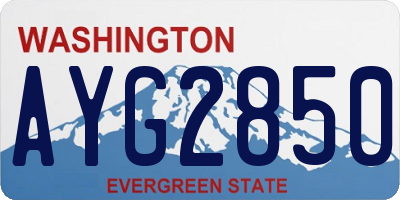 WA license plate AYG2850