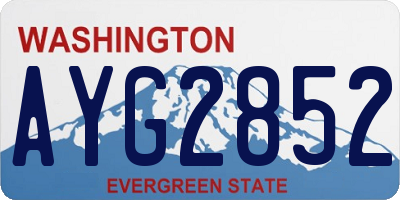 WA license plate AYG2852