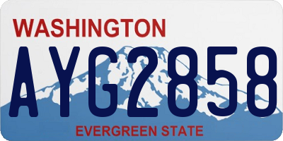 WA license plate AYG2858