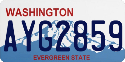 WA license plate AYG2859