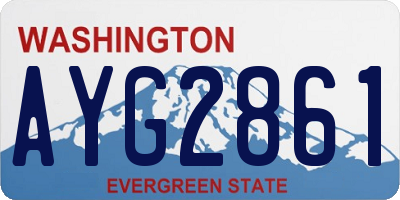 WA license plate AYG2861