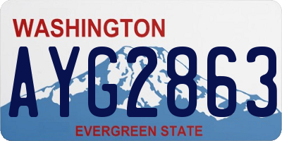 WA license plate AYG2863