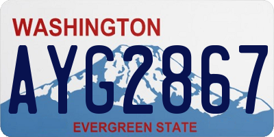 WA license plate AYG2867