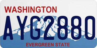 WA license plate AYG2880