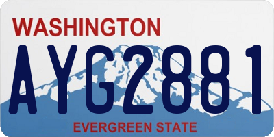 WA license plate AYG2881