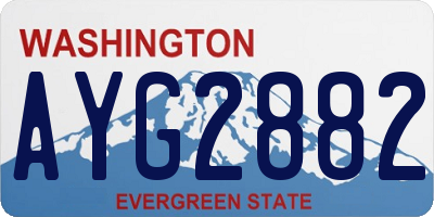 WA license plate AYG2882