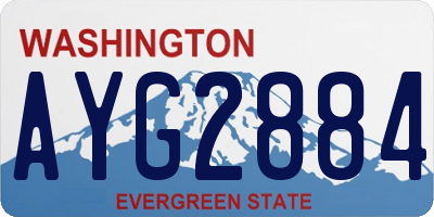 WA license plate AYG2884