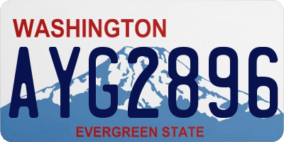 WA license plate AYG2896