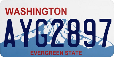 WA license plate AYG2897
