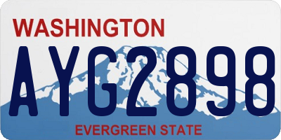 WA license plate AYG2898