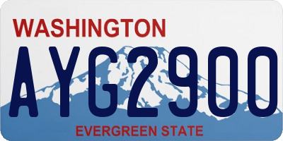 WA license plate AYG2900