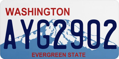 WA license plate AYG2902