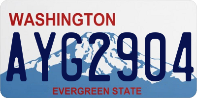 WA license plate AYG2904