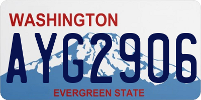 WA license plate AYG2906