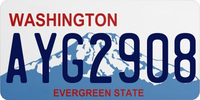 WA license plate AYG2908