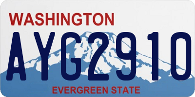 WA license plate AYG2910