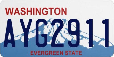 WA license plate AYG2911