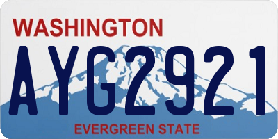 WA license plate AYG2921