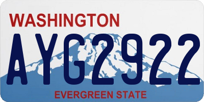 WA license plate AYG2922