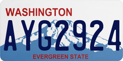 WA license plate AYG2924