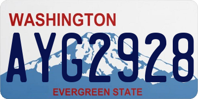 WA license plate AYG2928