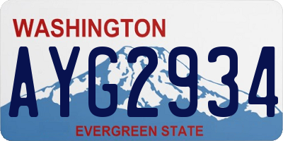 WA license plate AYG2934